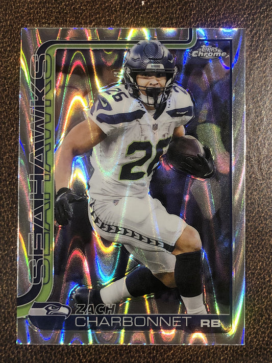 Zach Charbonnet - 2025 Topps Chrome - Raywave Refractor - Seahawks