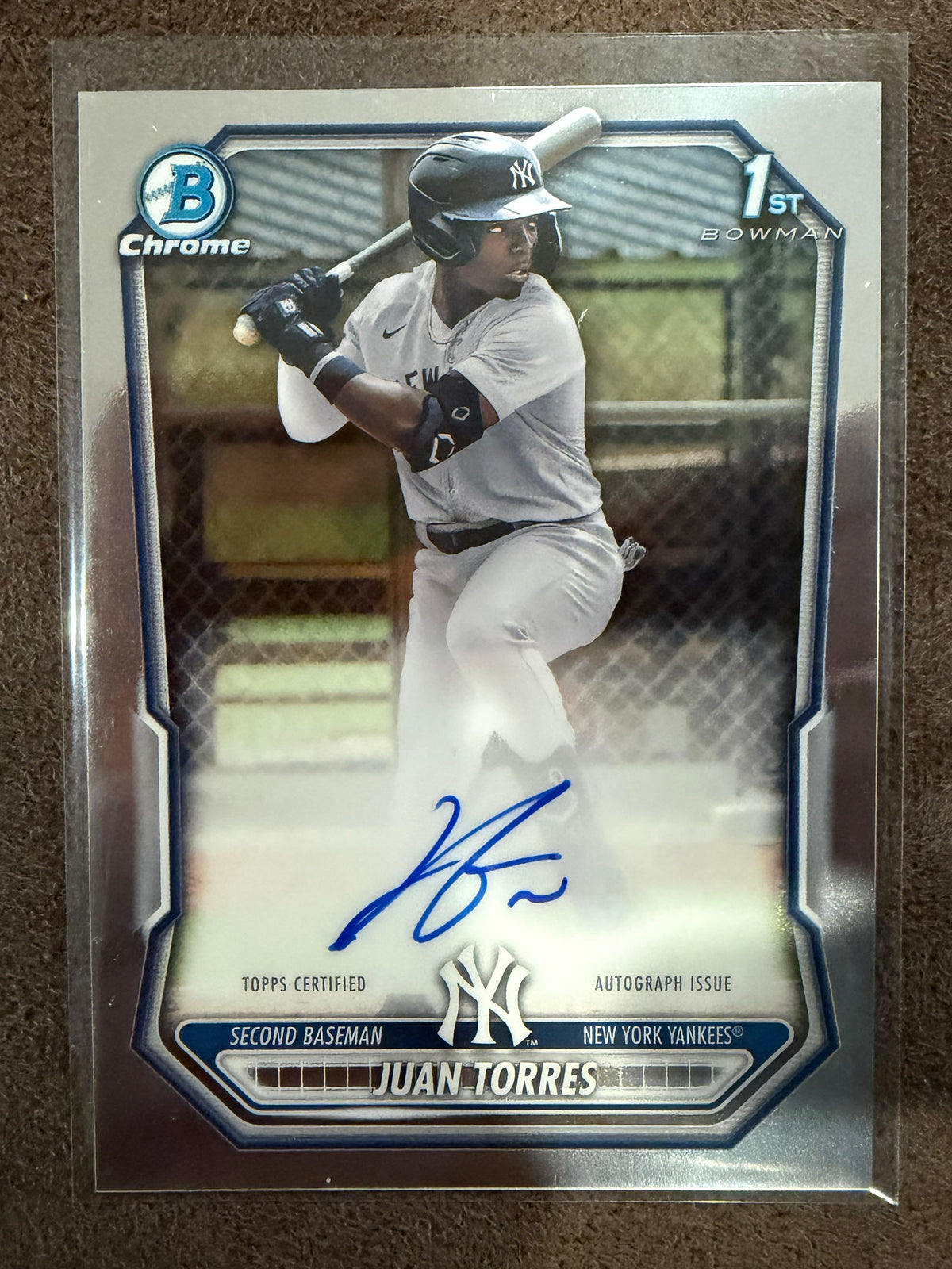 Juan Torres - 2026 Bowman Chrome - 1st Chrome AUTO - Yankees