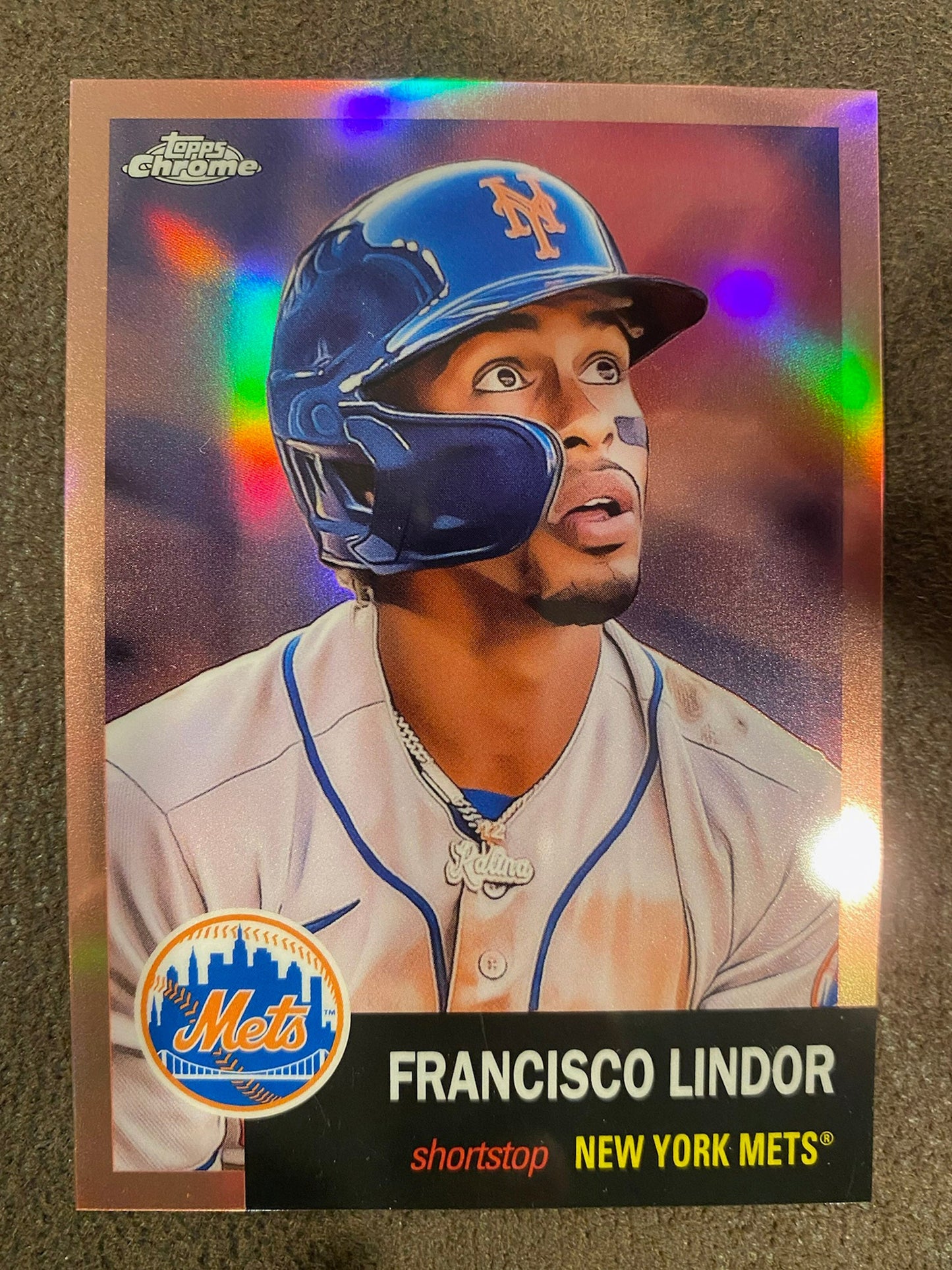 Francisco Lindor - 2022 Topps Chrome Platinum Anniversary - Rosegold /75 - Mets