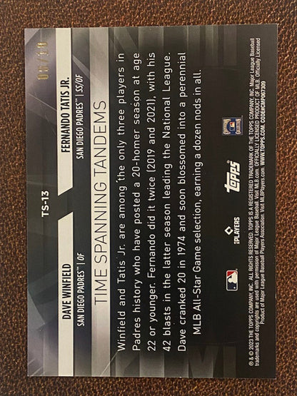 Fernando Tatis & Dave Winfield - 2023 Topps Update - Time Spanning Tandems Red Parallel /10  - Padres