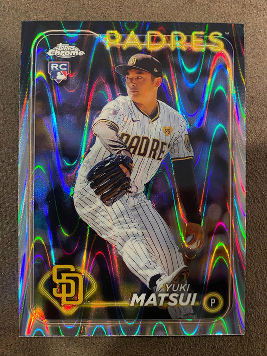 Yuki Matsu - 2024 Topps Chrome - Raywave Refractor - Padres