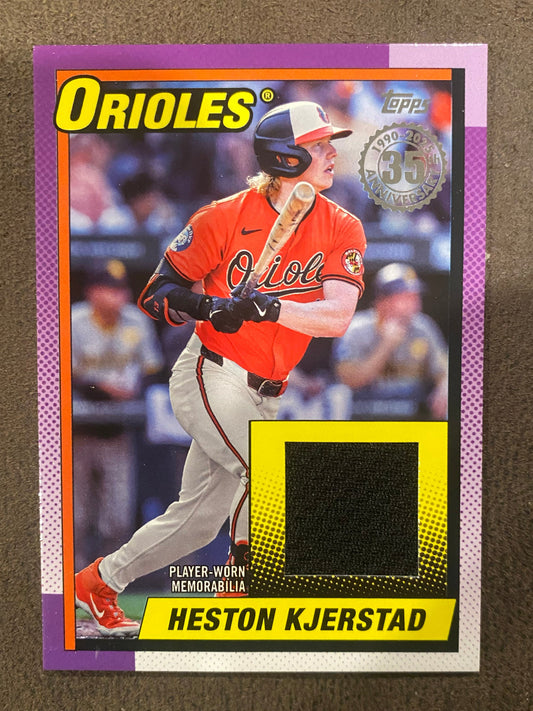 Heston Kjerstad - 2025 Topps Series 1 - 1990 Player-Worn RELIC - Orioles