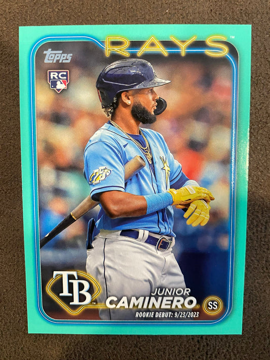 Junior Caminero - 2024 Topps Update - Aqua (Rookie Debut) - Rays