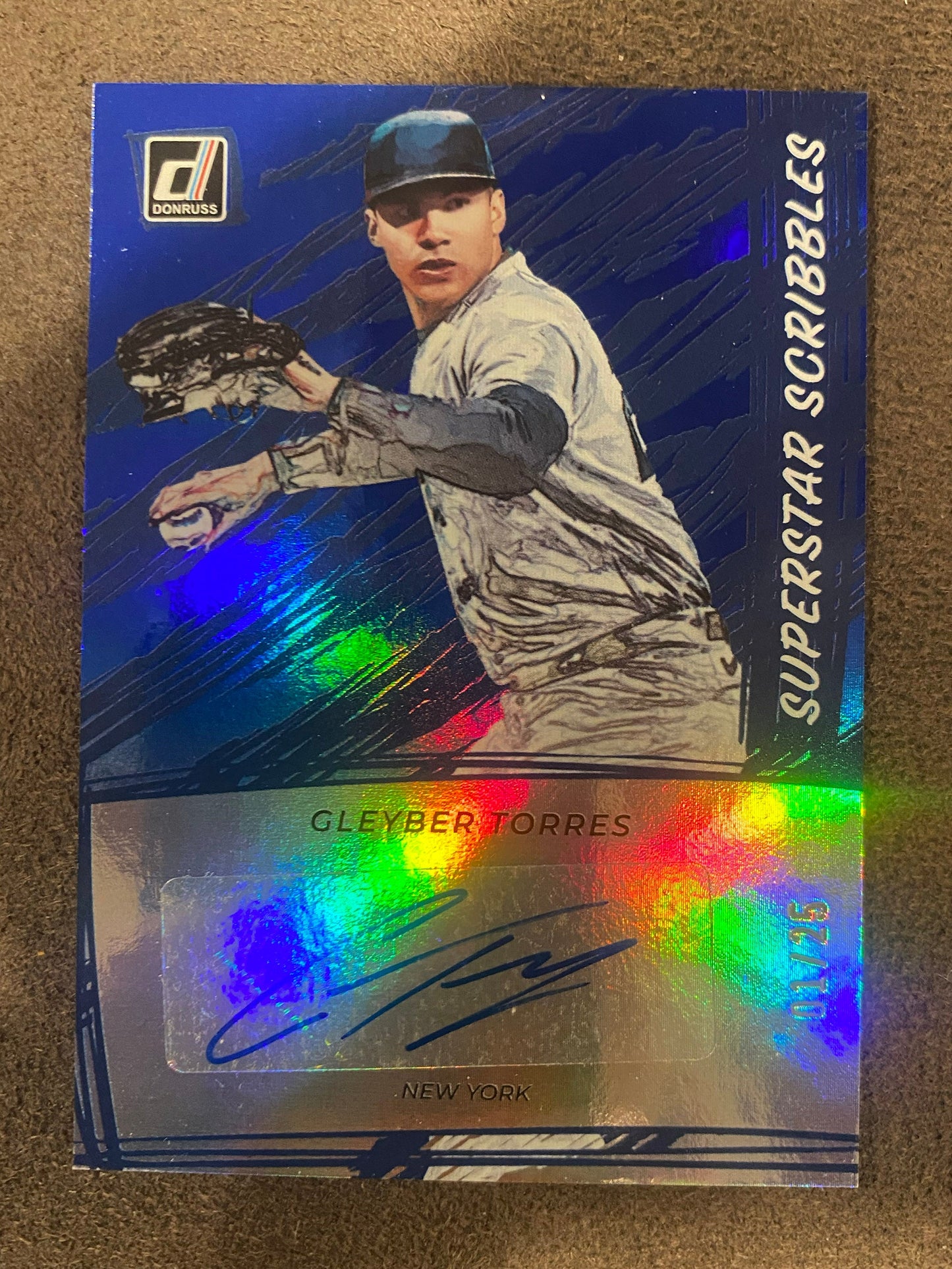 Gleyber Torres - 2022 Panini Donruss - Superstar Scribbles AUTO 01/25 - Yankees