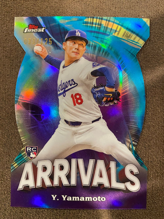 Yoshinobu Yamamoto - 2024 Topps Finest - Arrivals Die-Cut /125 - Dodgers