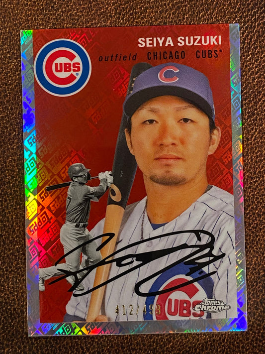 Seiya Suzuki - 2023 Topps Chrome Platinum Anniversary - Logo Fractor /499 - Cubs