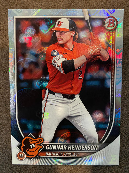 Gunnar Henderson - 2025 Bowman - Retro Logo Foil Pattern - Orioles