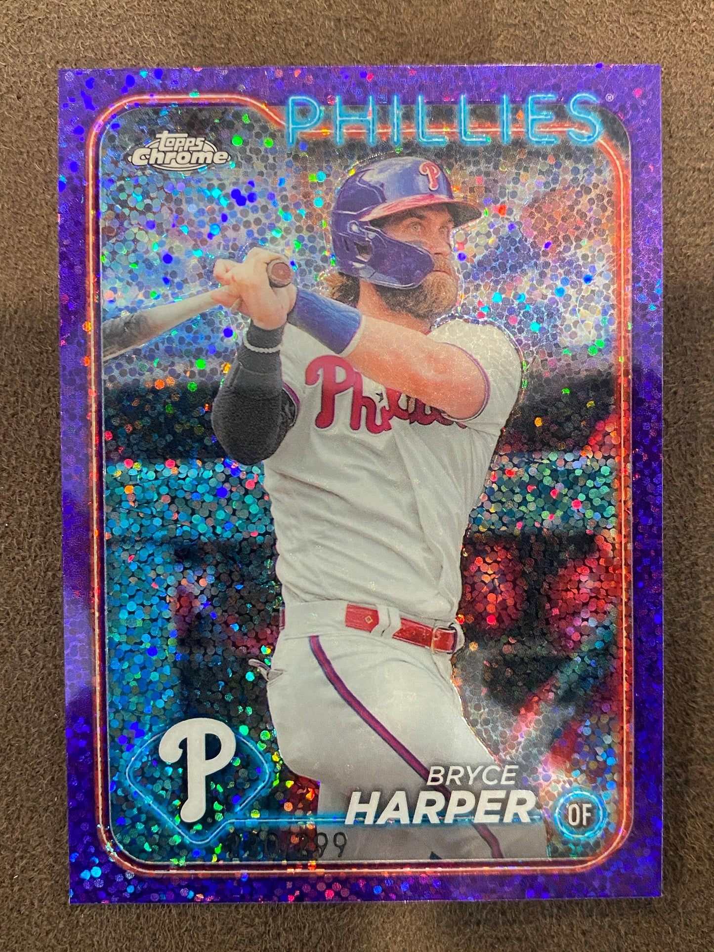 Bryce Harper - 2024 Topps Chrome - Purple Speckle /299 - Phillies