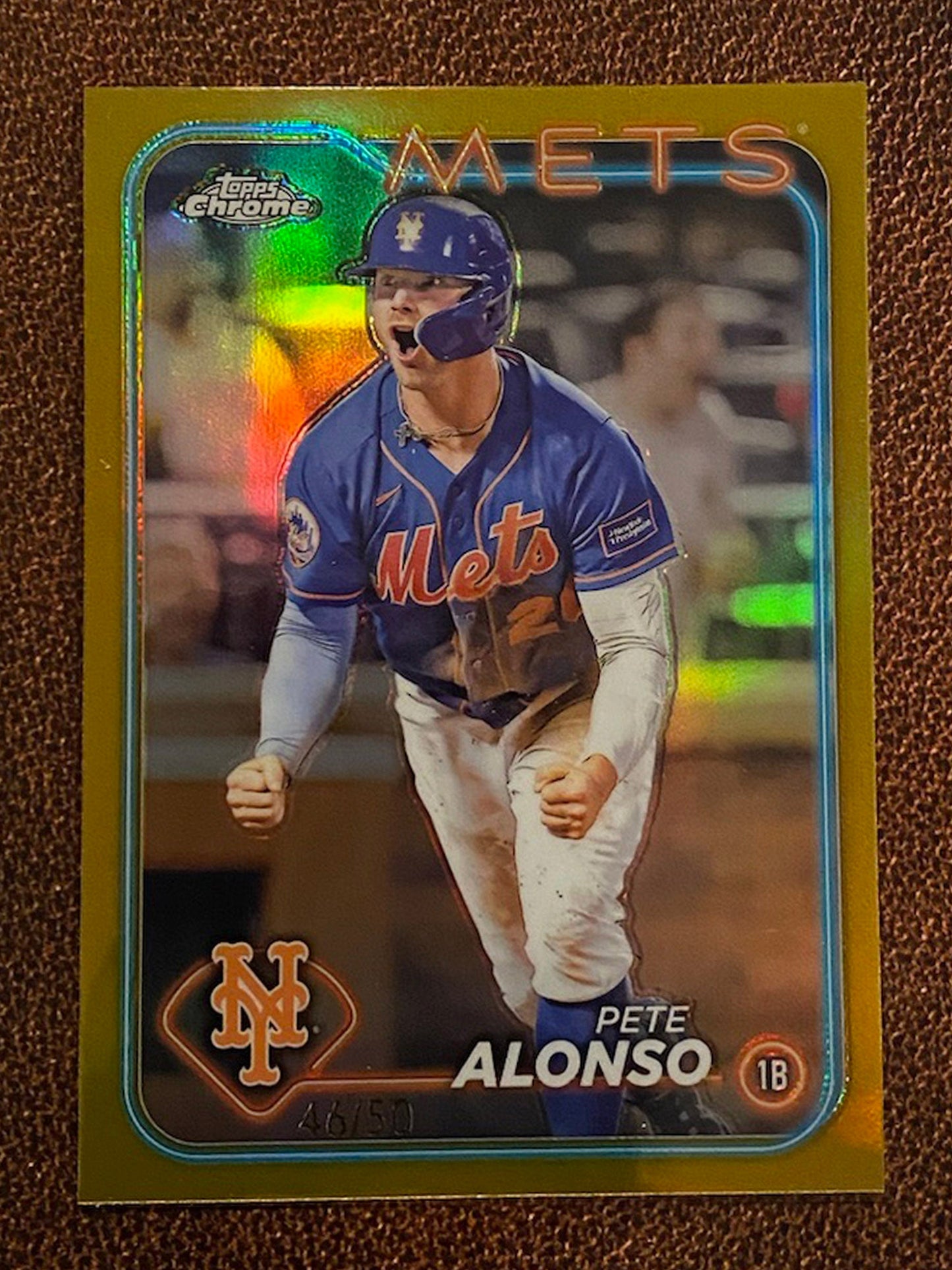Pete Alonso - 2024 Topps Chrome - True Gold Refractor /50 - Mets