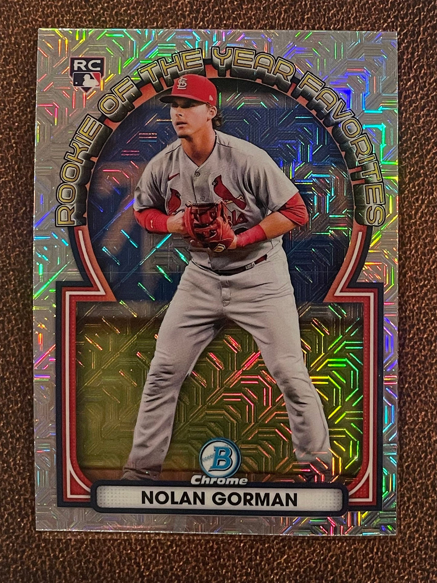 Nolan Gorman - 2023 Bowman - Rookie of the Year Favorites Mojo Refractors - Cardinals