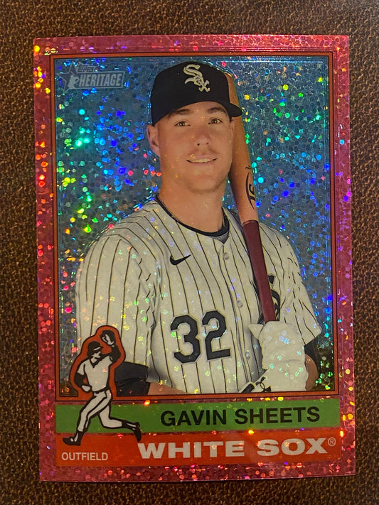 Gavin Sheets - 2025 Topps Heritage - Pink Sparkle - White Sox