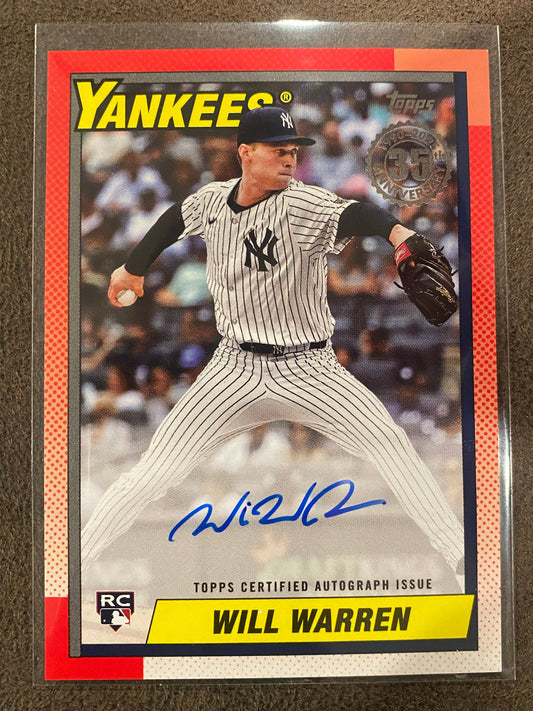 Will Warren - 2025 Topps Series 2 - 1990 AUTO - Yankees
