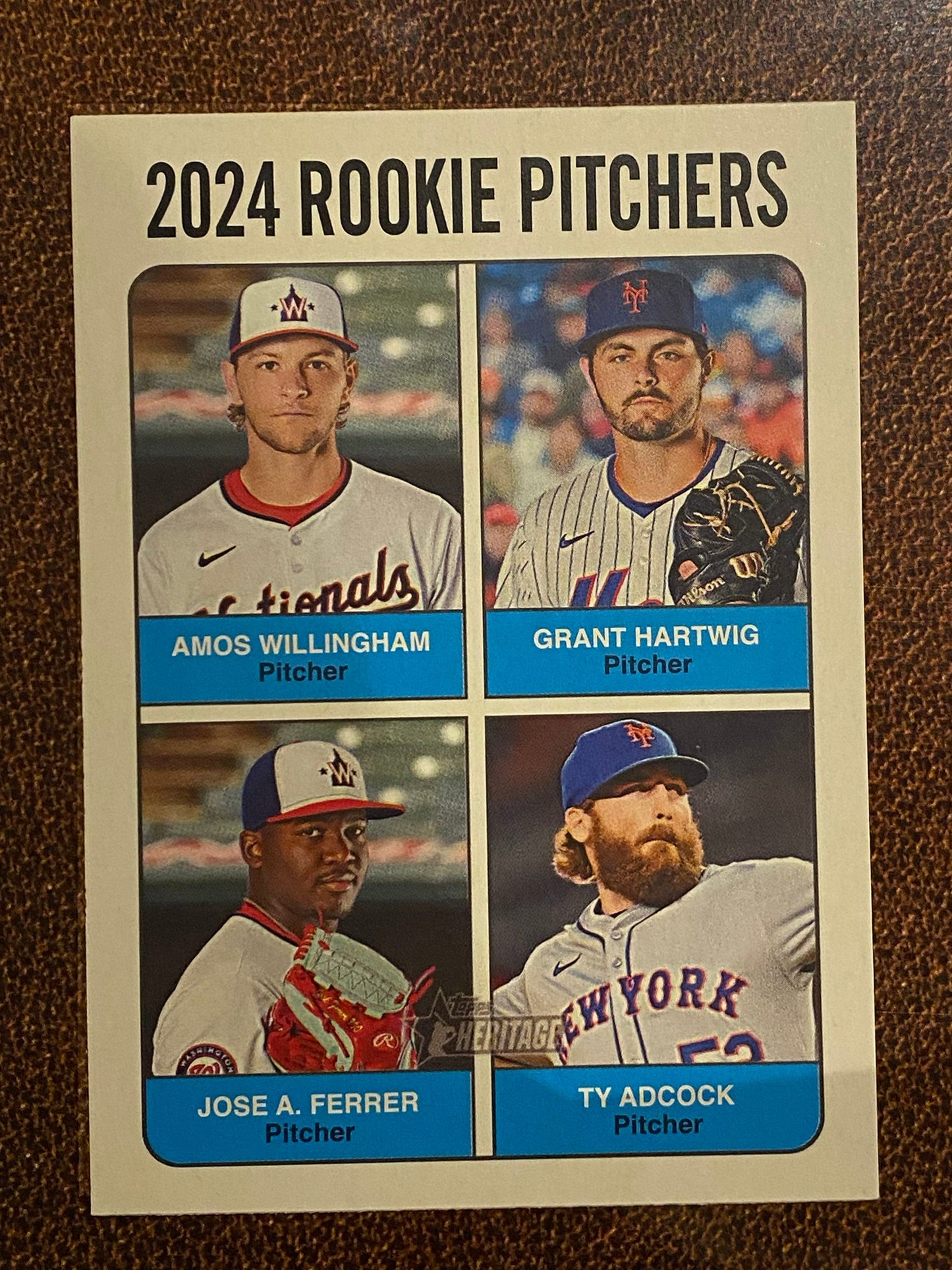 Ty Adcock / Amos Willingham / Grant Hartwig / Jose A. Ferrer - 2024 Topps Heritage High Number - White Border - Mets