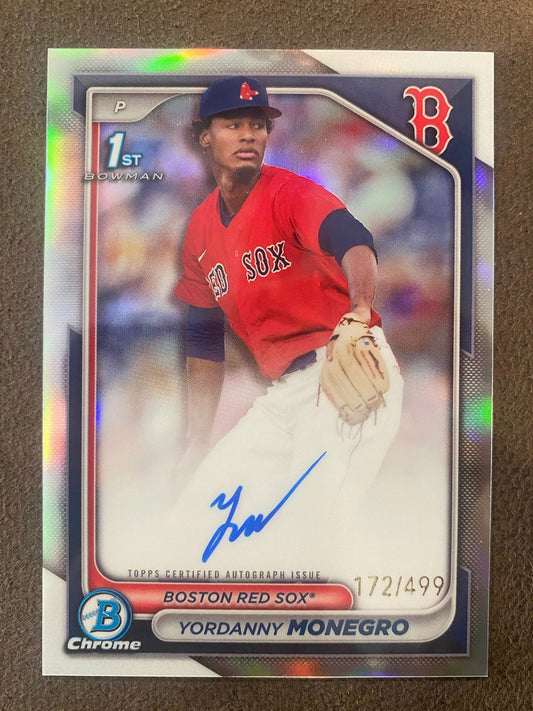 Yordanny Monegro - 2024 Bowman Chrome - 1st Refractor AUTO /499 - Red Sox