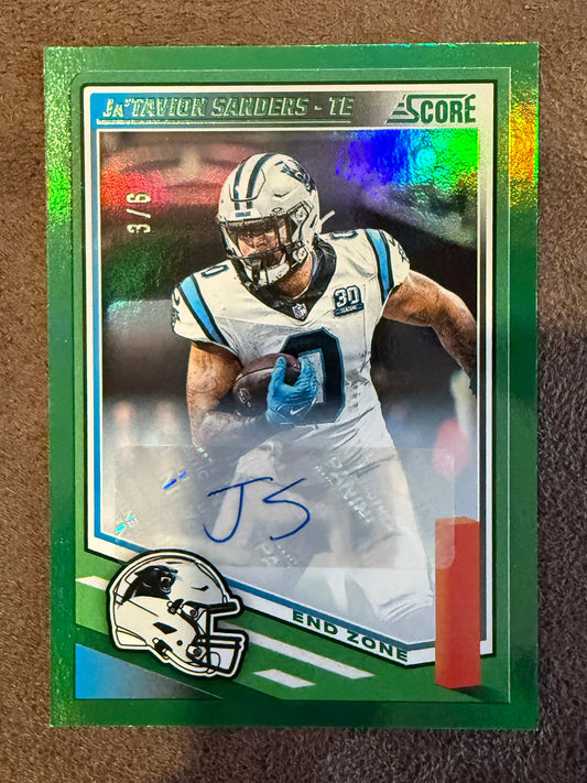 Ja'Tavion Sanders - 2025 Score - Green AUTO /6 - Panthers