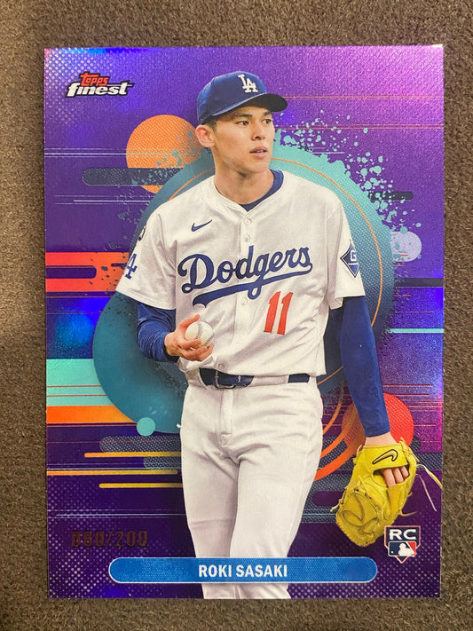 Roki Sasaki - 2025 Topps Finest - Uncommon Purple /200 - Dodgers