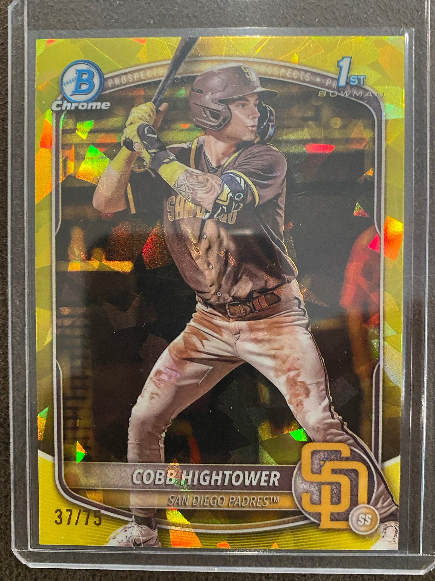 Cobb Hightower - 2025 Bowman Sapphire - Yellow /75 - Padres
