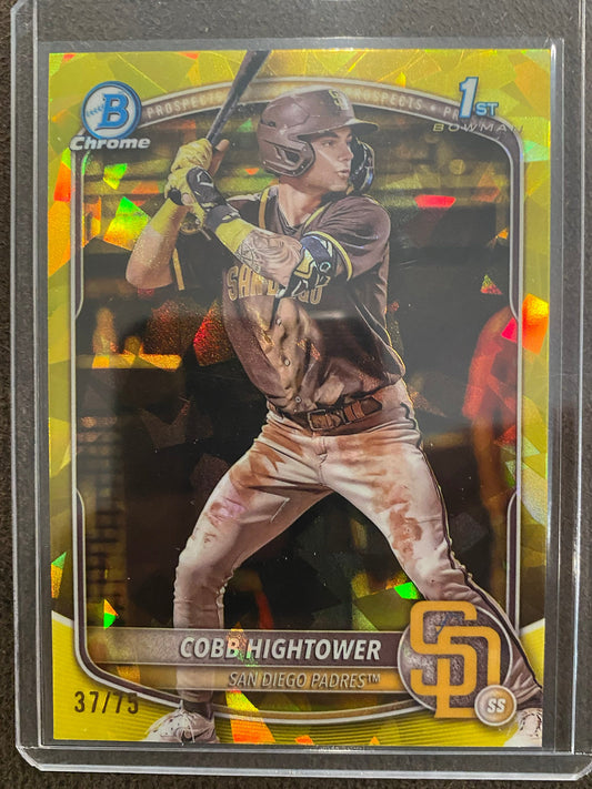 Cobb Hightower - 2025 Bowman Sapphire - Yellow /75 - Padres