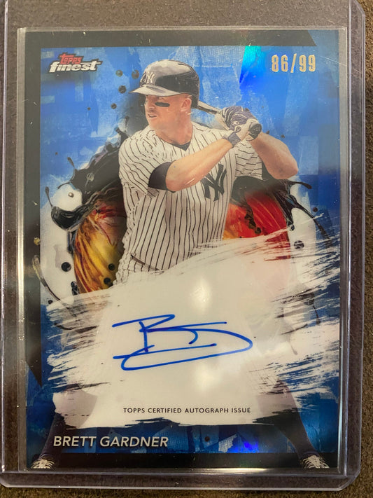Brett Gardner - 2024 Topps Finest - Blue AUTO /99 - Yankees