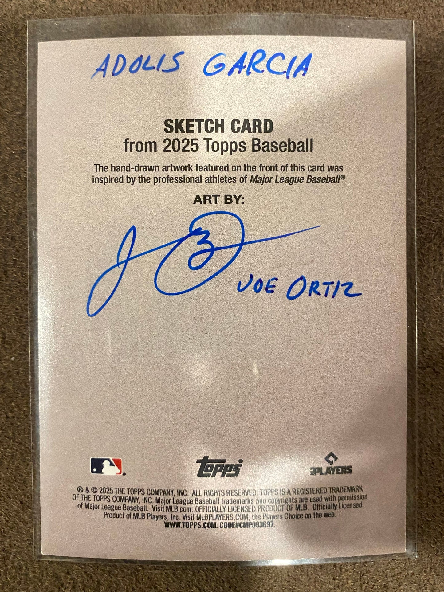 Adolis Garcia - 2025 Topps Update - Sketch Card SSP - Rangers