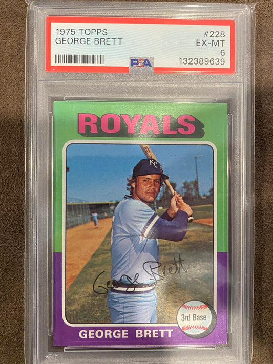 George Brett - 1975 Topps - Rookie #228 (PSA 6) - Royals