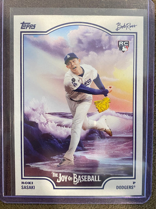 Roki Sasaki - 2025 Bob Ross Joy of Baseball - Rookie Base - Dodgers