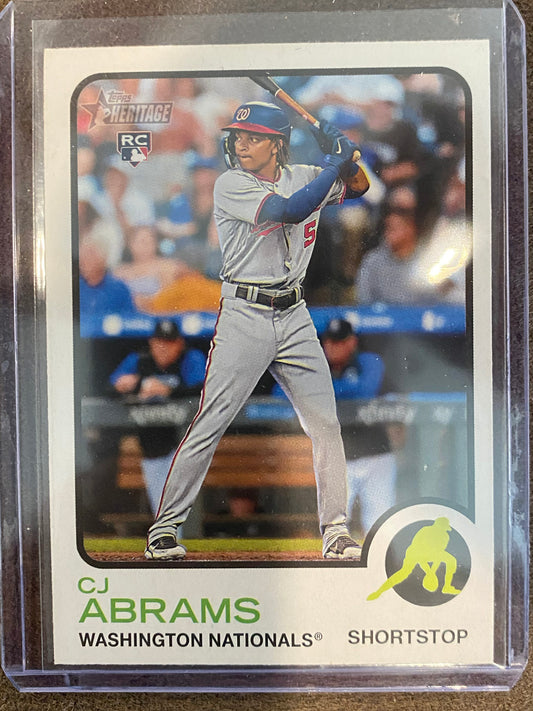 CJ Abrams - 2022 Topps Heritage - Color Swap Variation Rookie SP - Nationals
