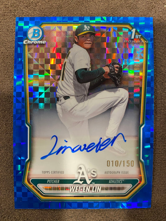 Wei En Lin - 2026 Bowman - 1st Bowman BLUE XFractor AUTO - Athletics