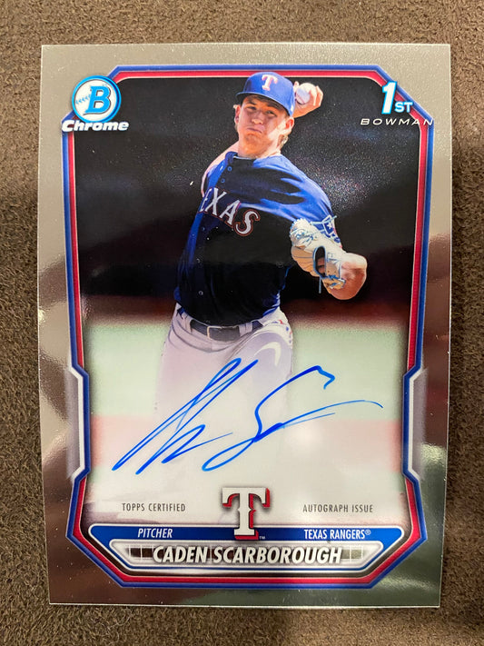 Caden Scarborough - 2026 Bowman - 1st Bowman Chrome AUTO - Rangers