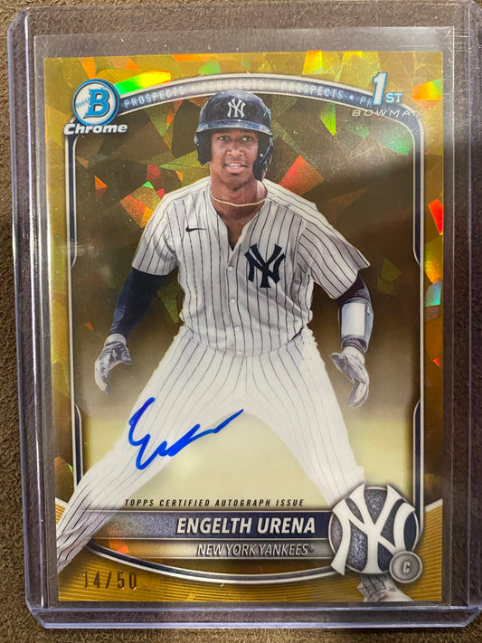 Engelth Urena - 2025 Bowman Sapphire - GOLD AUTO /50 - Yankees