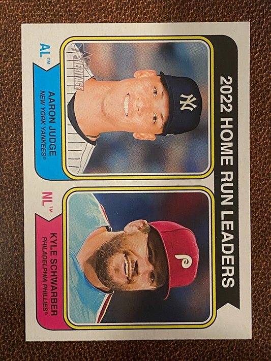 Aaron Judge/Kyle Schwarber - 2023 Topps Heritage - Home Run Leaders