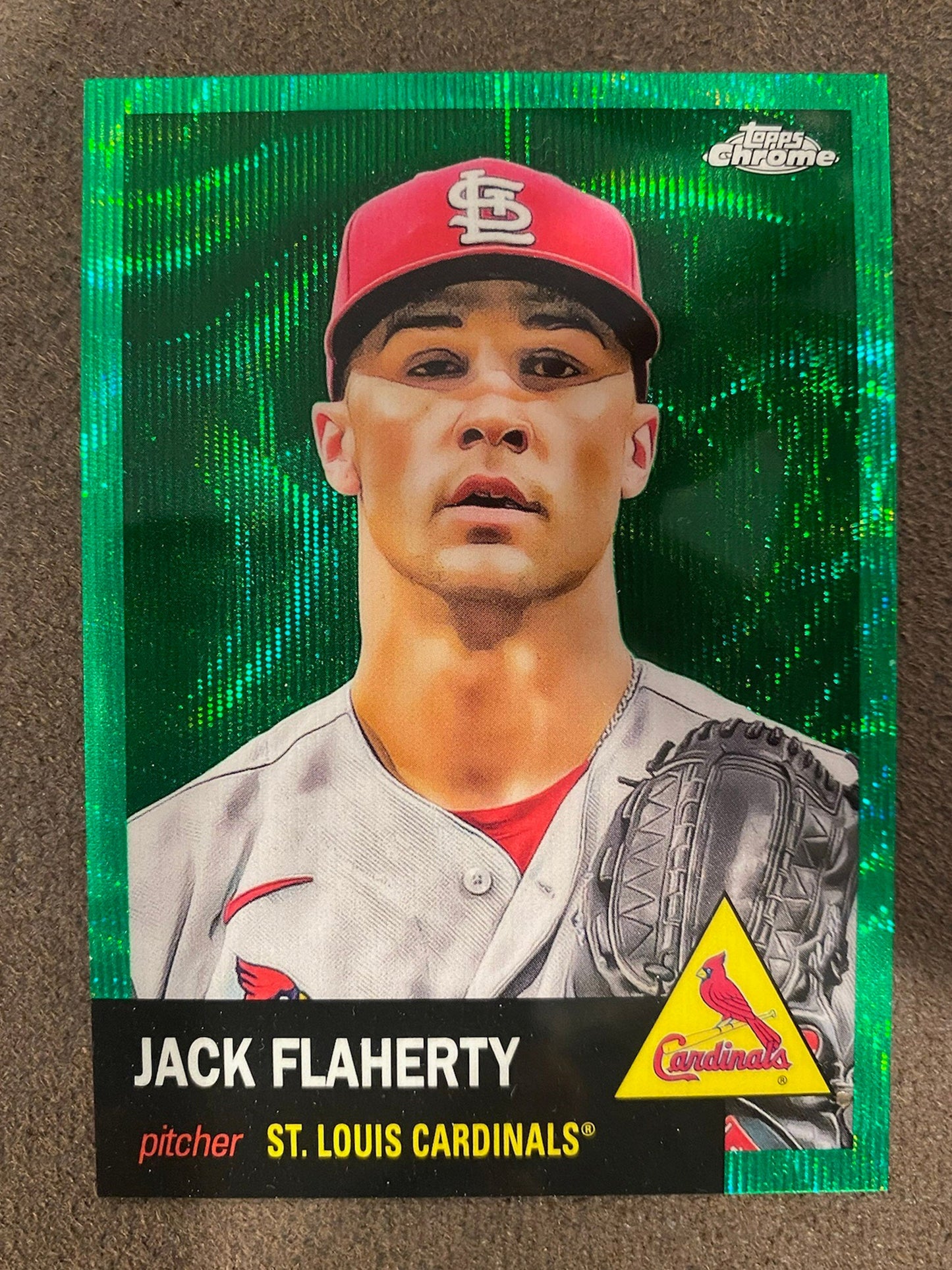 Jack Flaherty - 2022 Topps Chrome Platinum Anniversary - Green Wave /99 - Cardinals