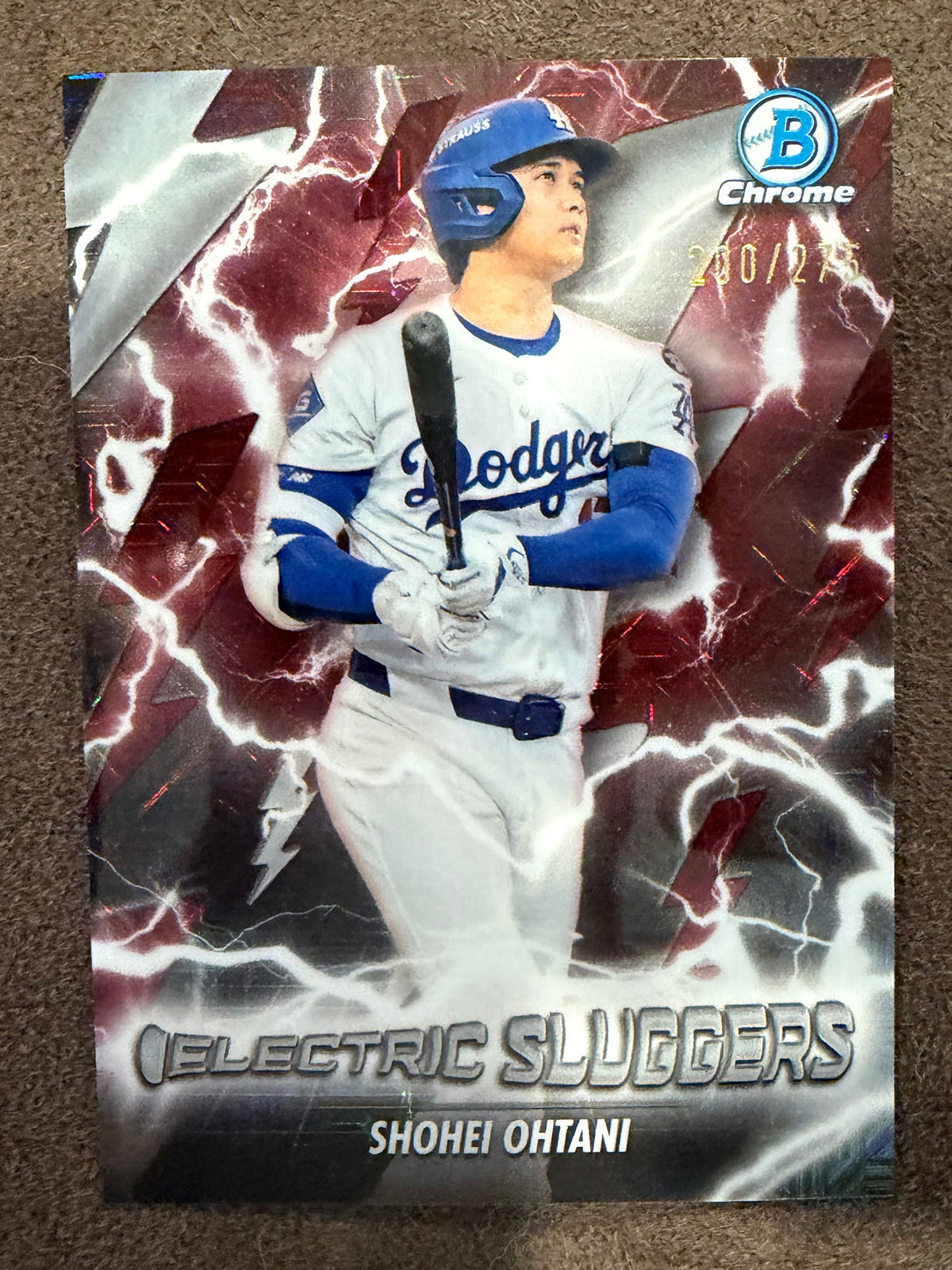 Shohei Ohtani - 2026 Bowman - BURGUNDY Electric Sluggers MOJO /275 (*Print Lines*) - Dodgers