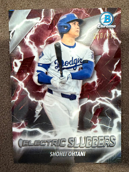 Shohei Ohtani - 2026 Bowman - BURGUNDY Electric Sluggers MOJO /275 (*Print Lines*) - Dodgers