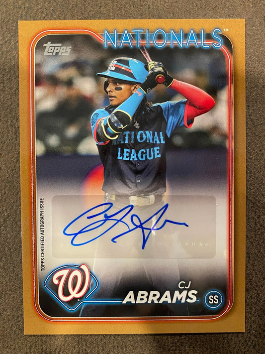 CJ Abrams - 2024 Topps Update - All Star Game Gold AUTO /50 - Nationals