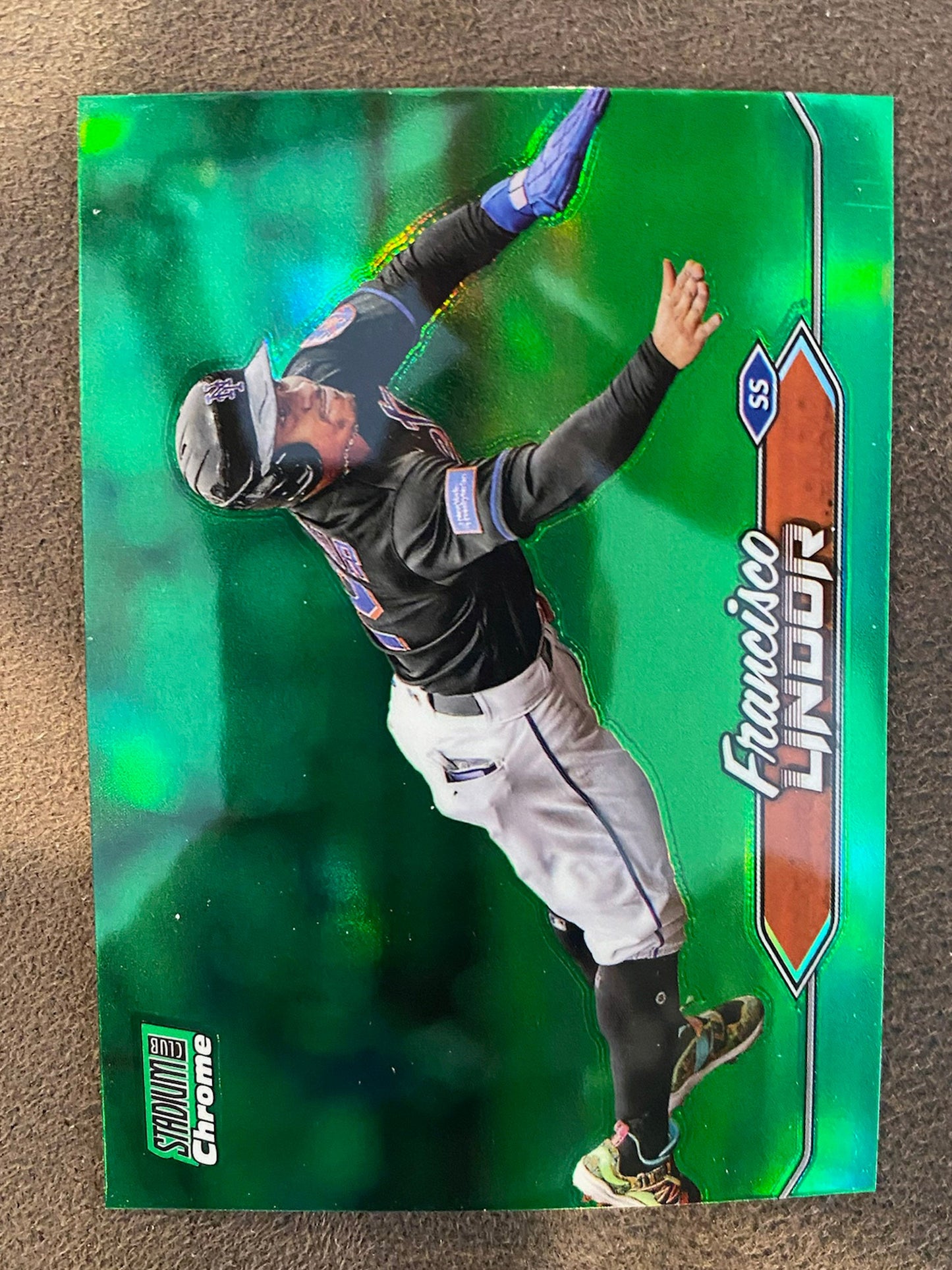 Francisco Lindor - 2024 Topps Stadium Club - Green Chrome Refractor - Mets