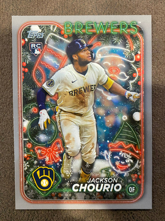 Jackson Chourio - 2024 Topps Holiday - Silver Glitter - Brewers