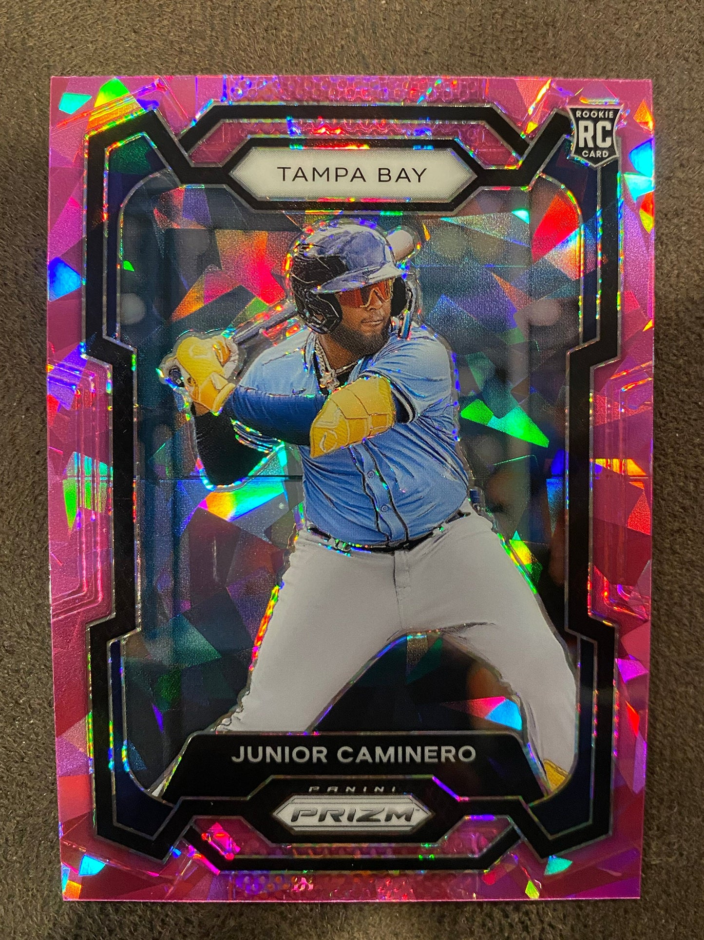 Junior Caminero - 2024 Panini Prizm - Pink Ice - Rays