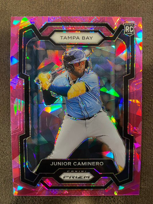 Junior Caminero - 2024 Panini Prizm - Pink Ice - Rays