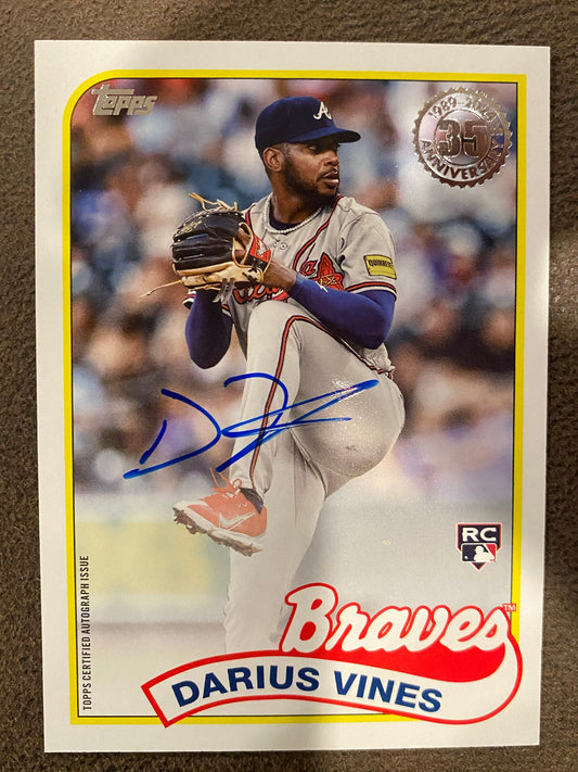 Darius Vines - 2024 Topps Update - 1989 AUTO - Braves