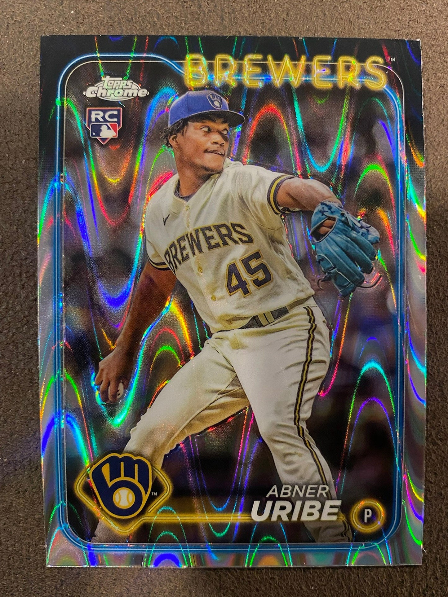 Abner Uribe - 2024 Topps Chrome - Raywave Refractor - Brewers