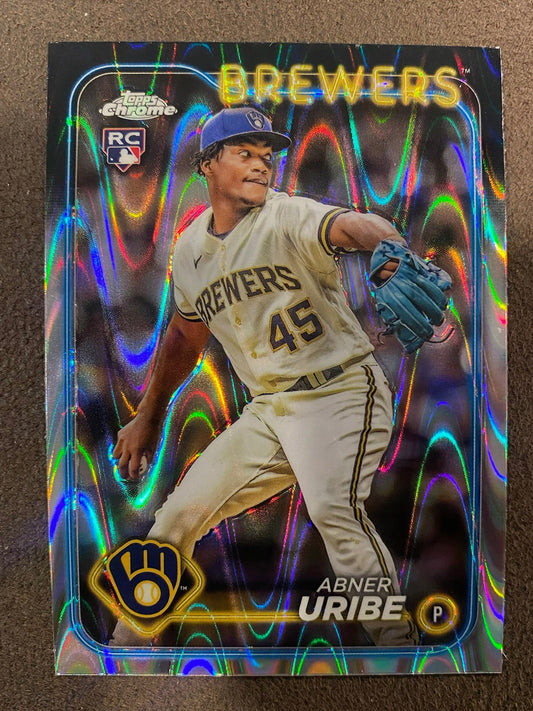 Abner Uribe - 2024 Topps Chrome - Raywave Refractor - Brewers