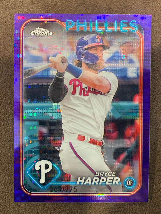 Bryce Harper - 2024 Topps Chrome - Purple Sonar /275 - Phillies