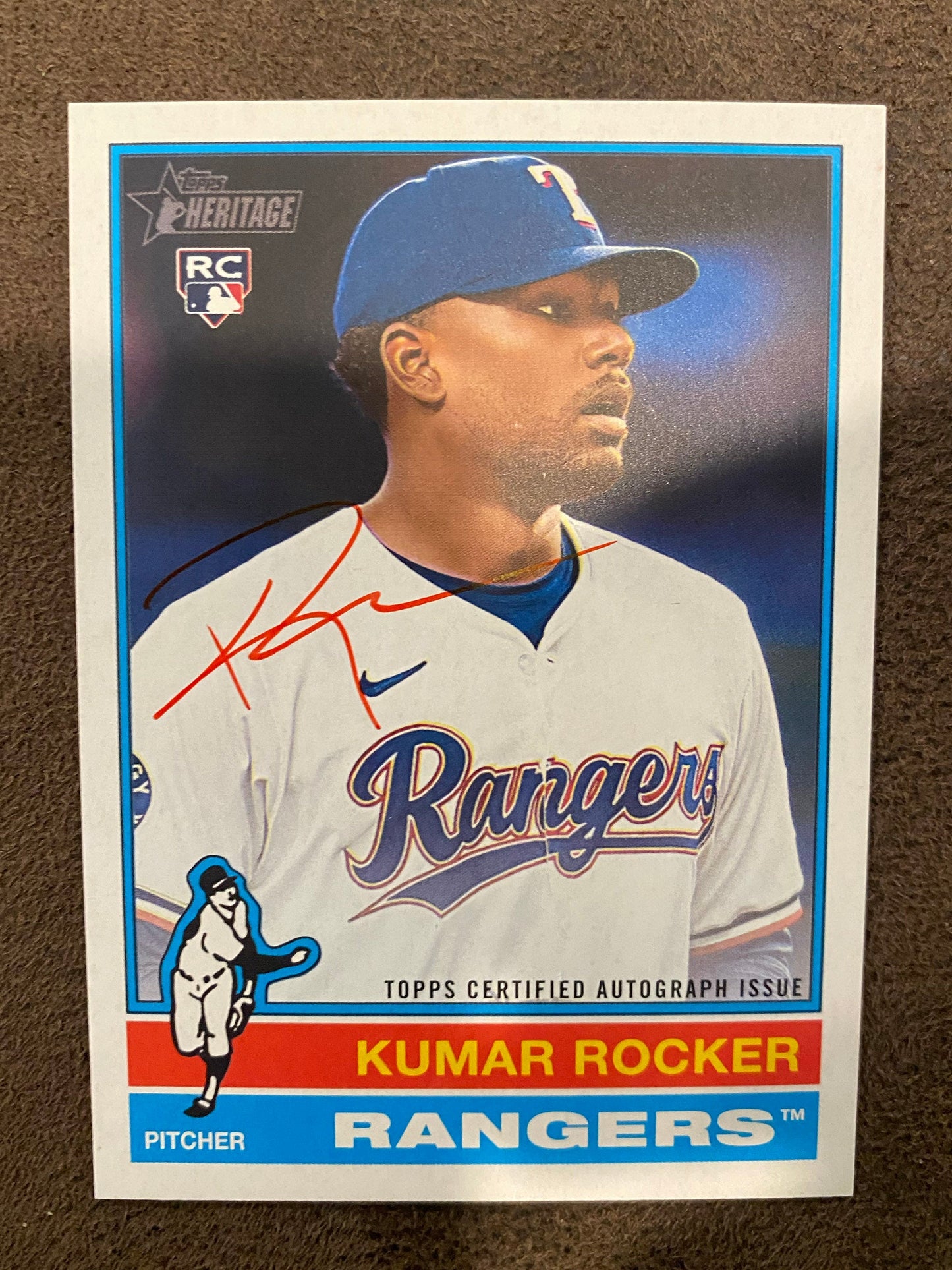 Kumar Rocker - 2025 Topps Heritage - Real One Red Ink AUTO /76 - Rangers