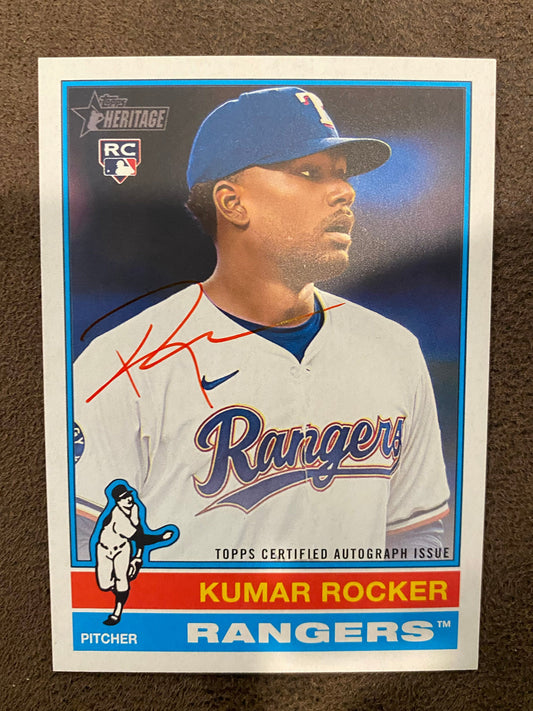 Kumar Rocker - 2025 Topps Heritage - Real One Red Ink AUTO /76 - Rangers