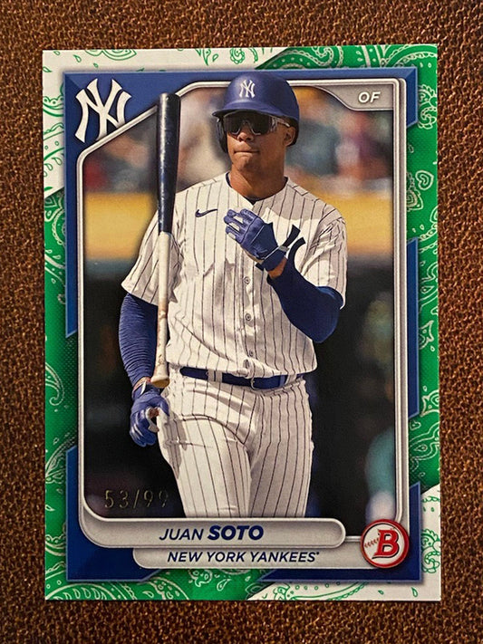 Juan Soto - 2024 Bowman - Green Parallel /99 - Yankees