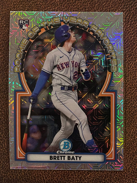 Brett Baty - 2023 Bowman - Rookie of the Year Favorites Mojo Refractors - Mets