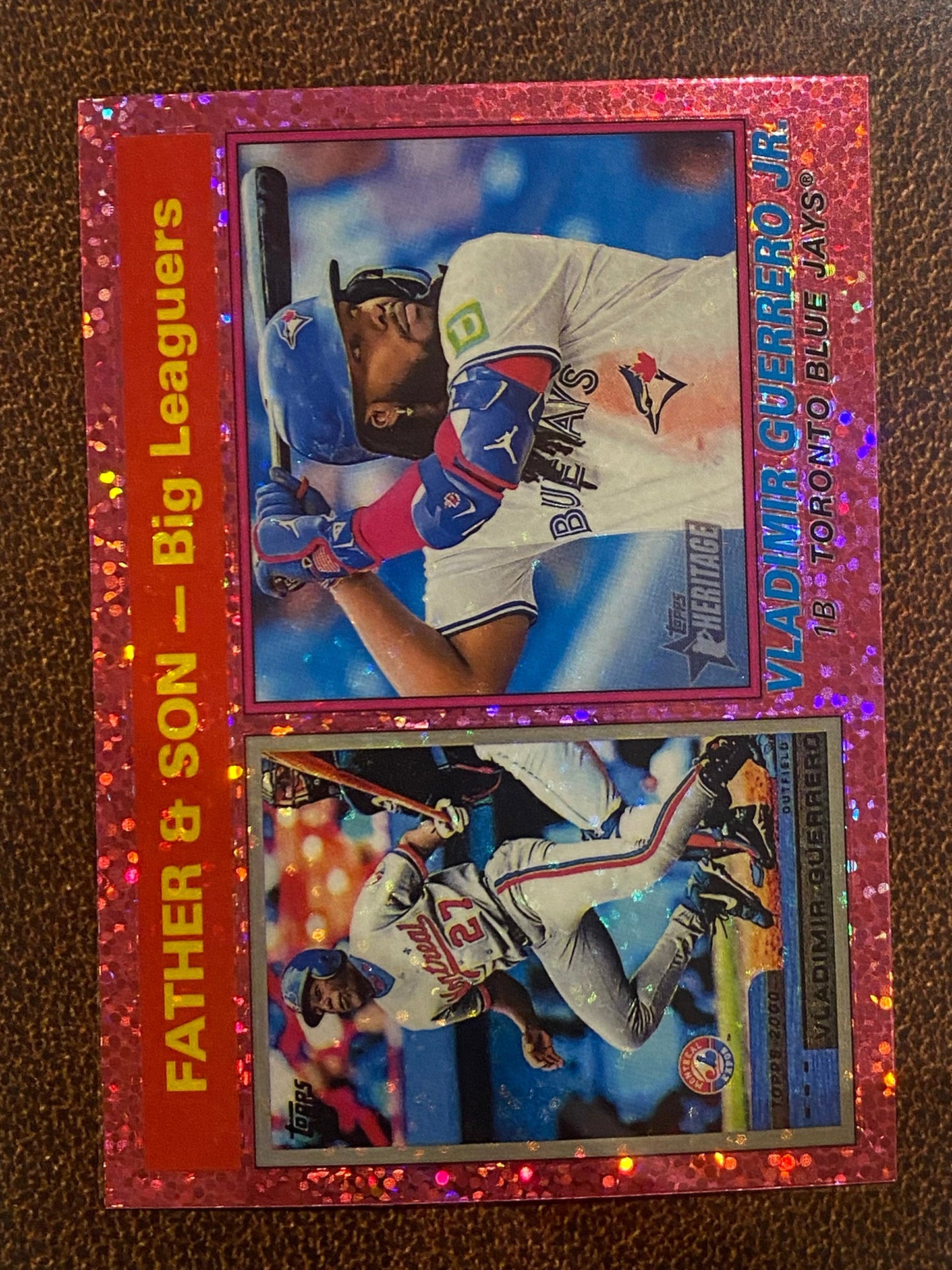 Vladimir Guerrero / Vladimir Guerrero Jr. - 2025 Topps Heritage - Pink Sparkle - Blue Jays