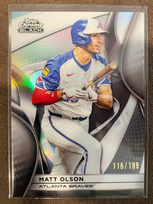 Matt Olson - 2025 Topps Chrome Black - Refractor /199 - Braves