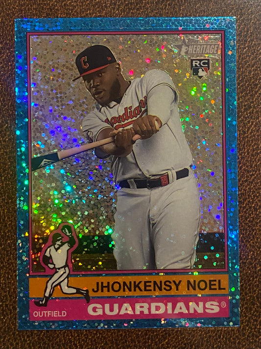 Jhonkensy Noel - 2025 Topps Heritage - Blue Sparkles - Guardians